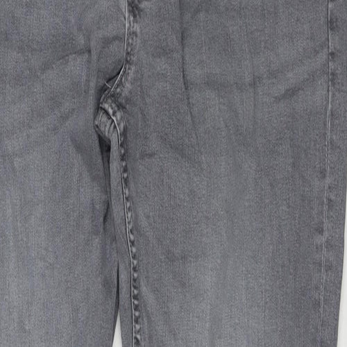 Denim & Co. Mens Grey Cotton Straight Jeans Size 36 in L34 in Regular Zip