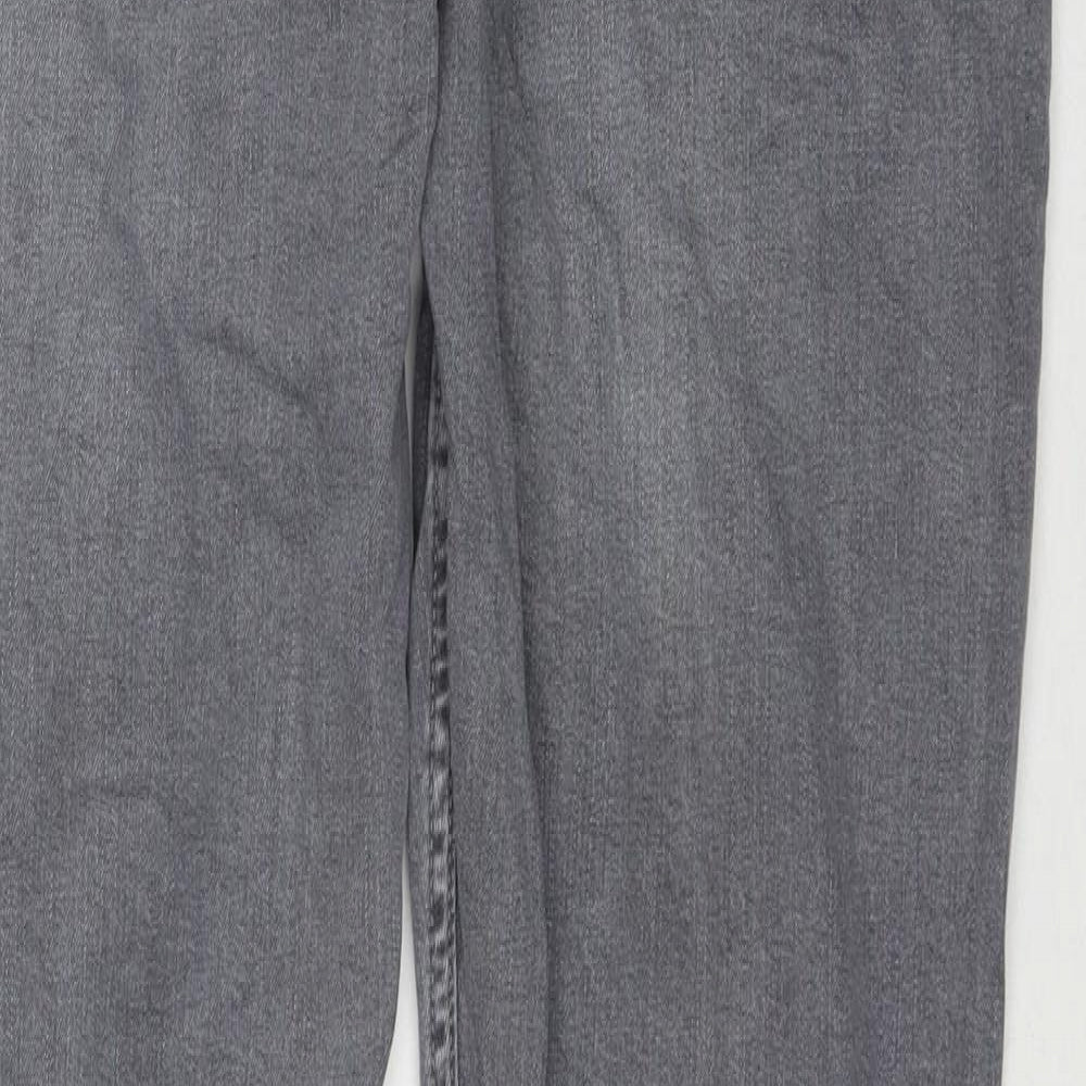 Denim & Co. Mens Grey Cotton Straight Jeans Size 36 in L34 in Regular Zip