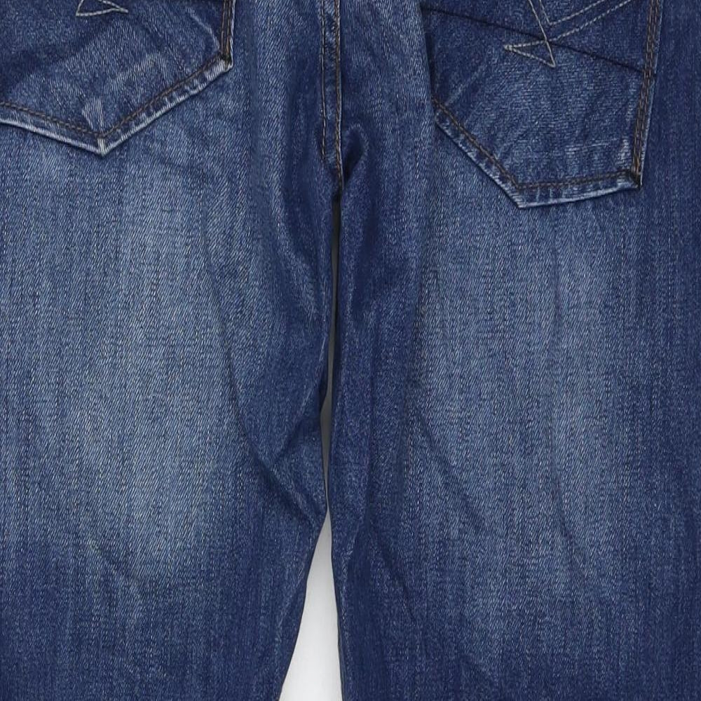 Firetrap Mens Blue Cotton Straight Jeans Size 36 in L36 in Regular Zip