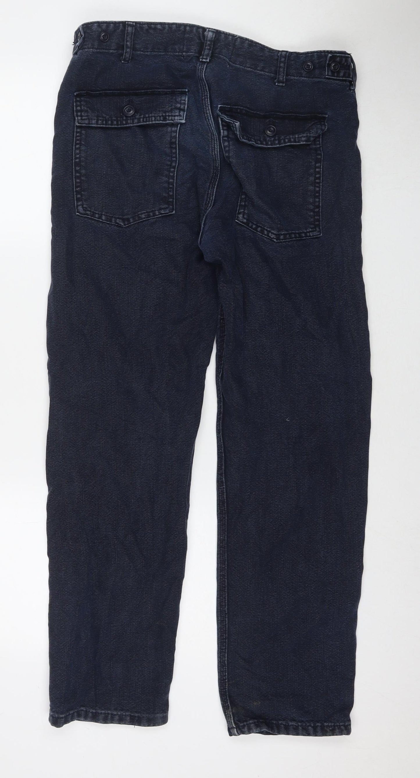 H&M Mens Blue Cotton Straight Jeans Size 30 in L32 in Regular Zip