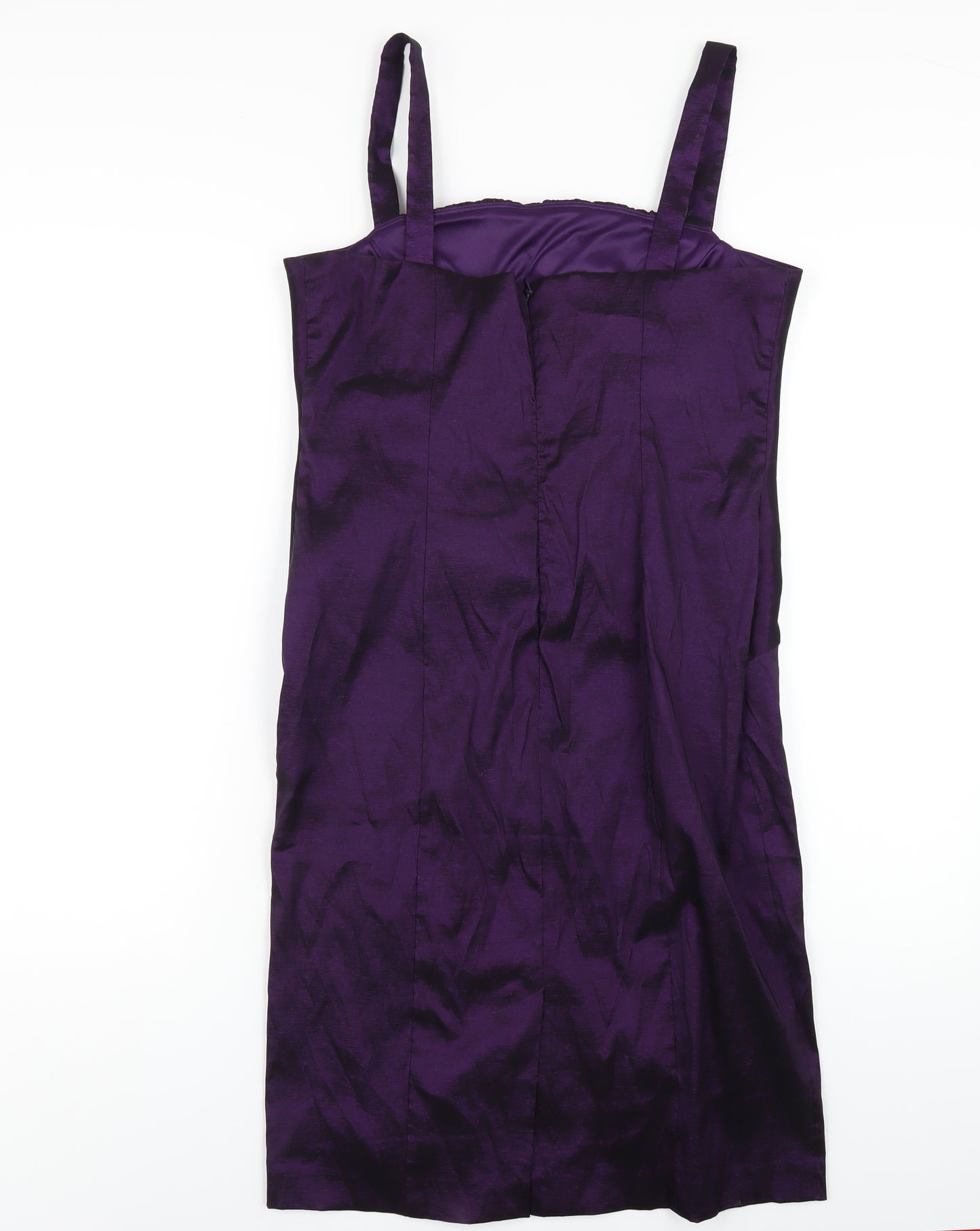 R&M Richards Womens Purple Polyester Bodycon Size 12 Square Neck Zip