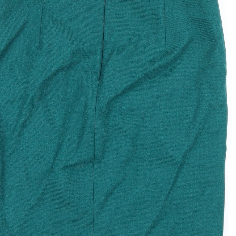 J.CREW Womens Green Wool Straight & Pencil Skirt Size 4 Zip