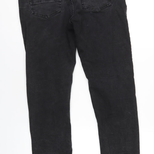 Jacamo Mens Black Cotton Straight Jeans Size 36 in L30 in Regular Zip