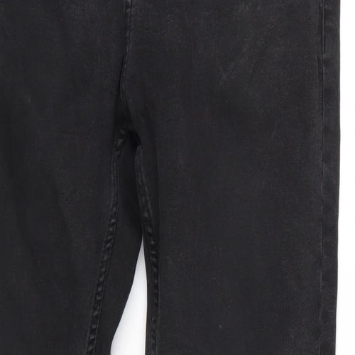 Jacamo Mens Black Cotton Straight Jeans Size 36 in L30 in Regular Zip