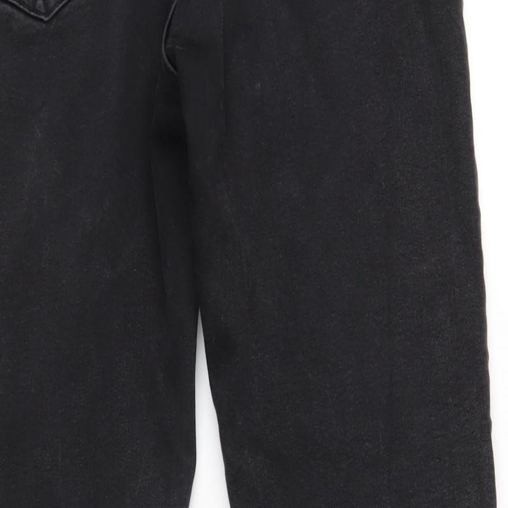 Jacamo Mens Black Cotton Straight Jeans Size 36 in L30 in Regular Zip