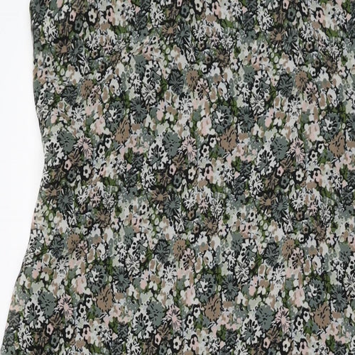 H&M Womens Multicoloured Floral Polyester Maxi Size 12 Scoop Neck Zip