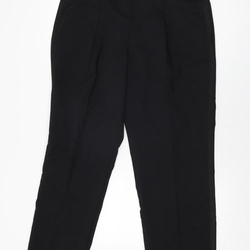 Taylor & Wright Mens Black Wool Trousers Size 36 in L31 in Regular Zip