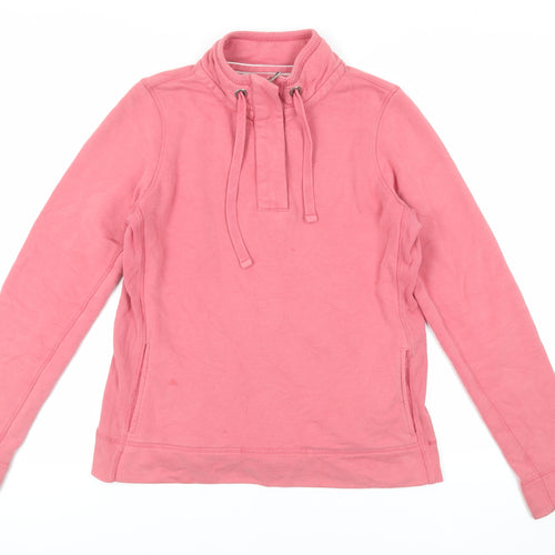 Fat Face Womens Pink Cotton Pullover Sweatshirt Size 12 Pullover - Pockets