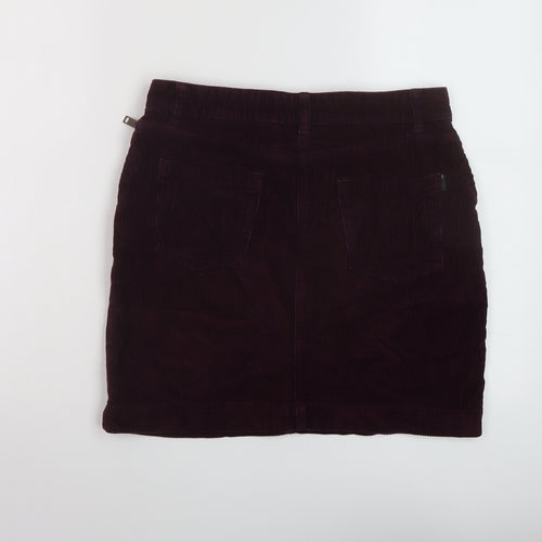 NEXT Womens Purple Cotton Mini Skirt Size 8 Zip