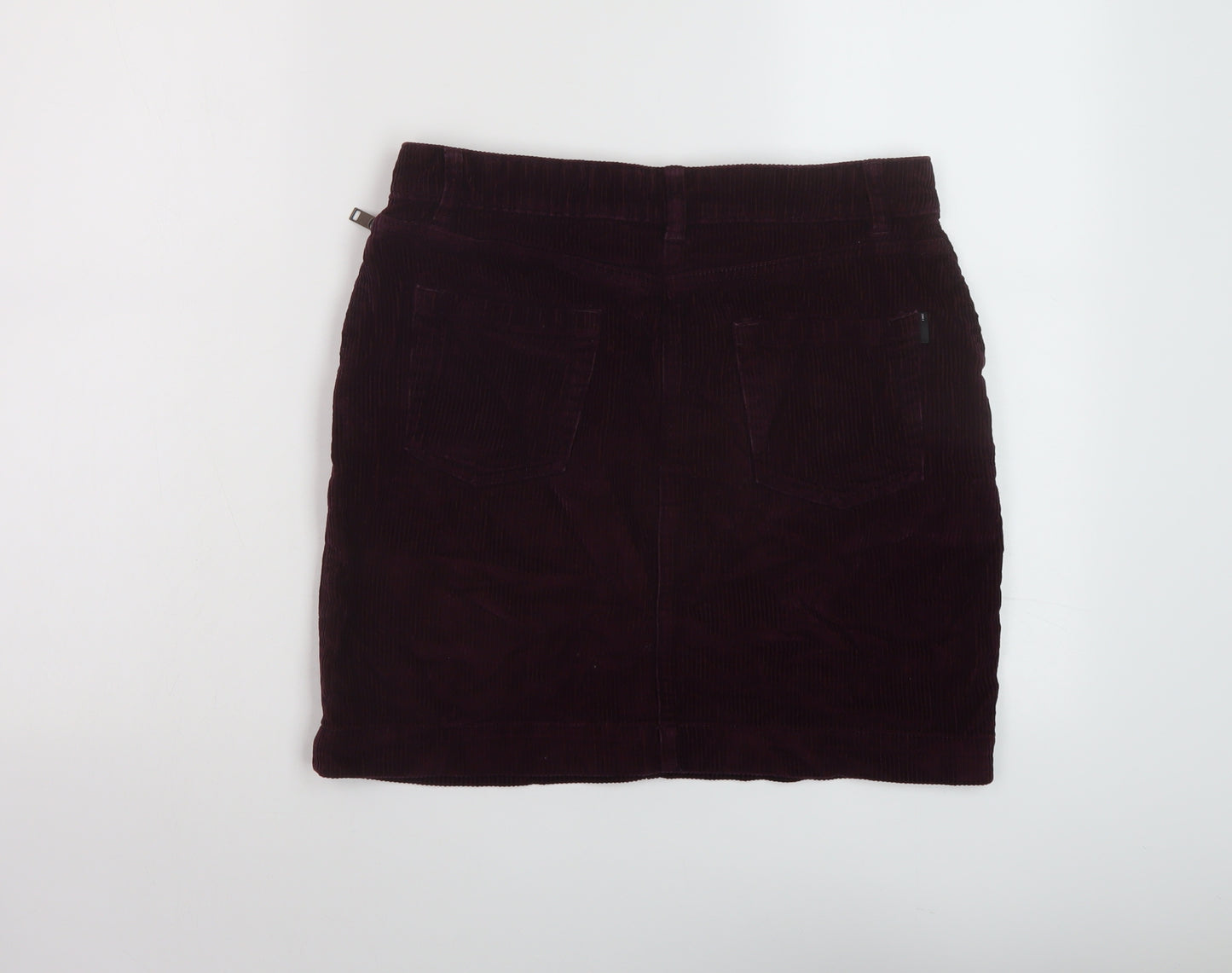 NEXT Womens Purple Cotton Mini Skirt Size 8 Zip