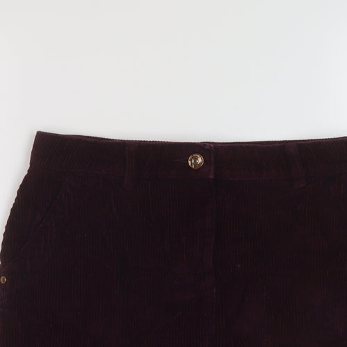 NEXT Womens Purple Cotton Mini Skirt Size 8 Zip