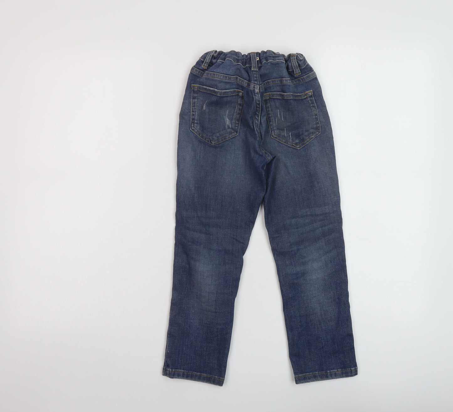 Marks and Spencer Boys Blue Cotton Skinny Jeans Size 6-7 Years Regular Button