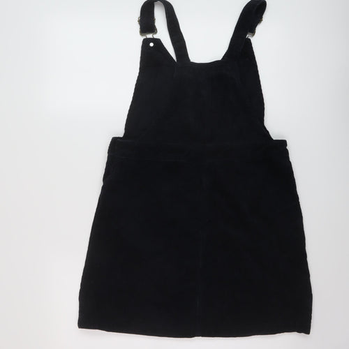 TU Womens Blue Cotton Pinafore/Dungaree Dress Size 12 V-Neck Button