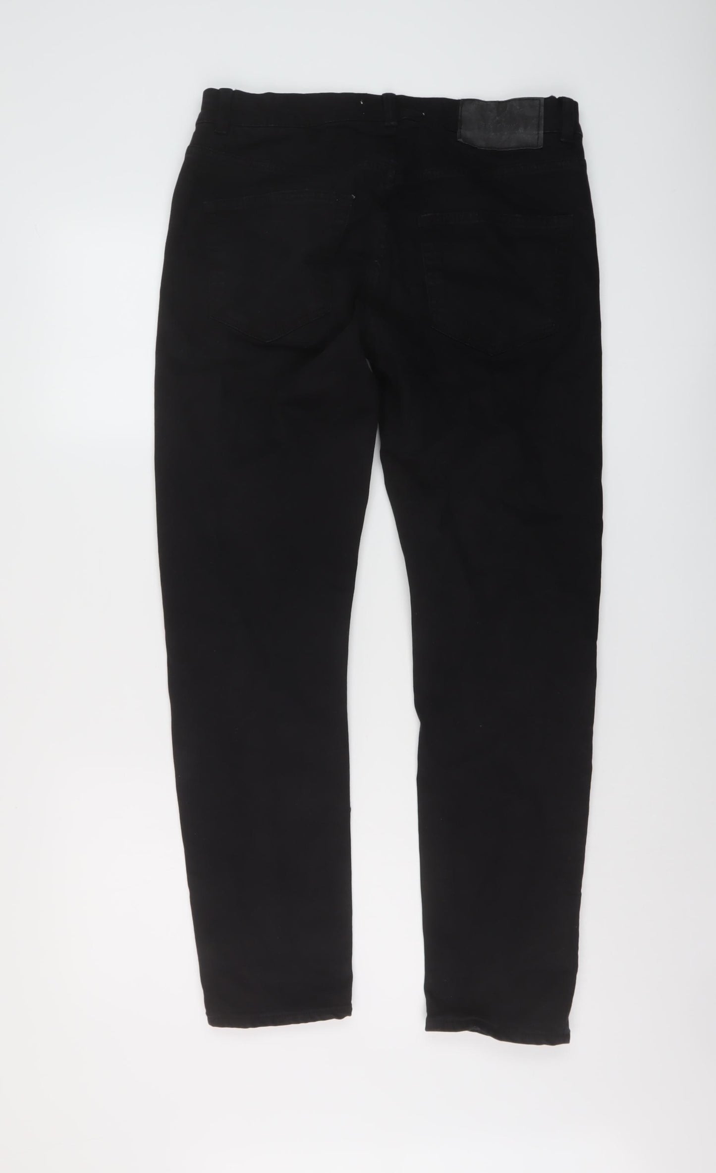 Zara Mens Black Cotton Straight Jeans Size 30 in L29 in Regular Button