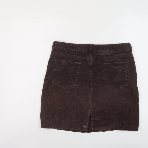 Gap Womens Brown Cotton Mini Skirt Size 8 Button