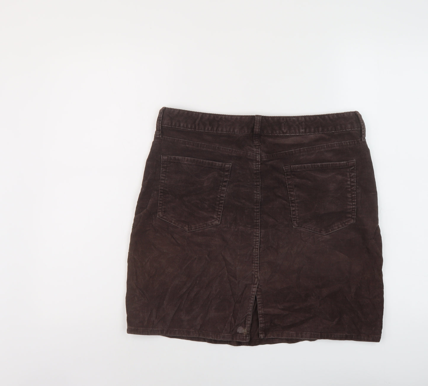 Gap Womens Brown Cotton Mini Skirt Size 8 Button