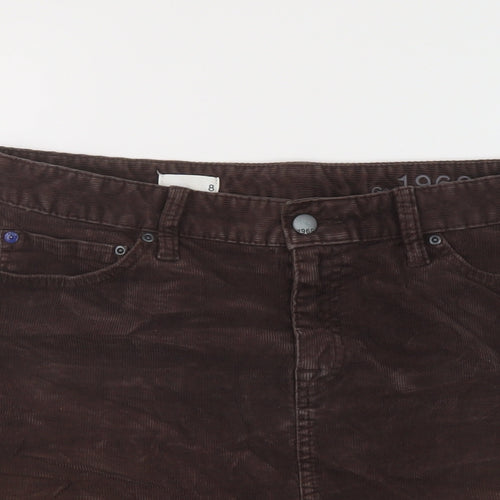 Gap Womens Brown Cotton Mini Skirt Size 8 Button