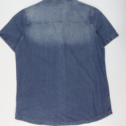 Boohoo Womens Blue Cotton Basic Blouse Size 20 V-Neck