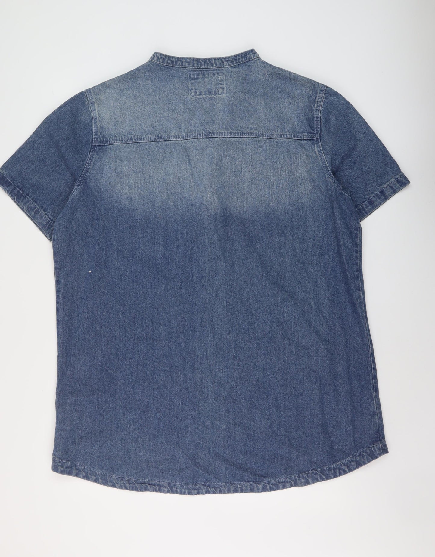 Boohoo Womens Blue Cotton Basic Blouse Size 20 V-Neck