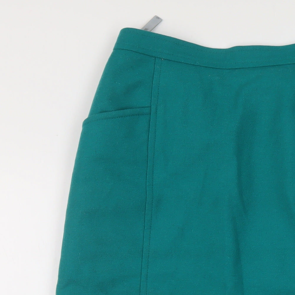 Windmoor Womens Green Wool Straight & Pencil Skirt Size 12 Zip