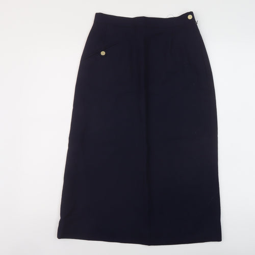 Windsmoor Womens Blue Wool Straight & Pencil Skirt Size 12 Zip