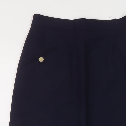 Windsmoor Womens Blue Wool Straight & Pencil Skirt Size 12 Zip