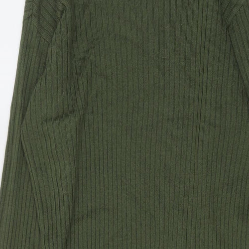 Marks and Spencer Womens Green Mock Neck Acrylic Tunic Jumper Size S