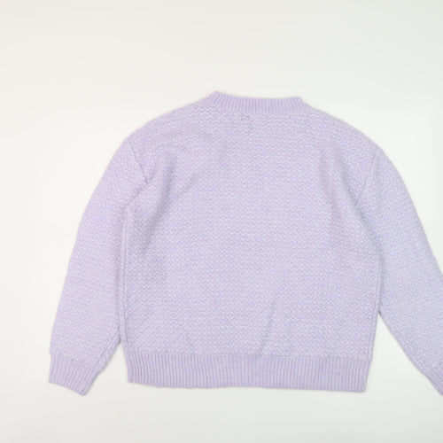 Marks and Spencer Womens Purple Crew Neck Acrylic Pullover Jumper Size M