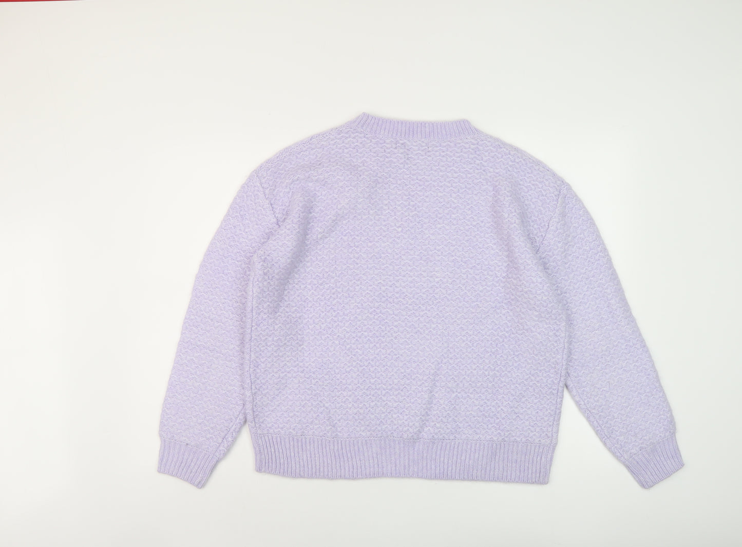 Marks and Spencer Womens Purple Crew Neck Acrylic Pullover Jumper Size M