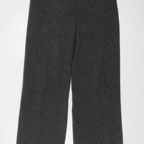 Hobbs Womens Grey Wool Trousers Size 10 L29 in Regular Zip