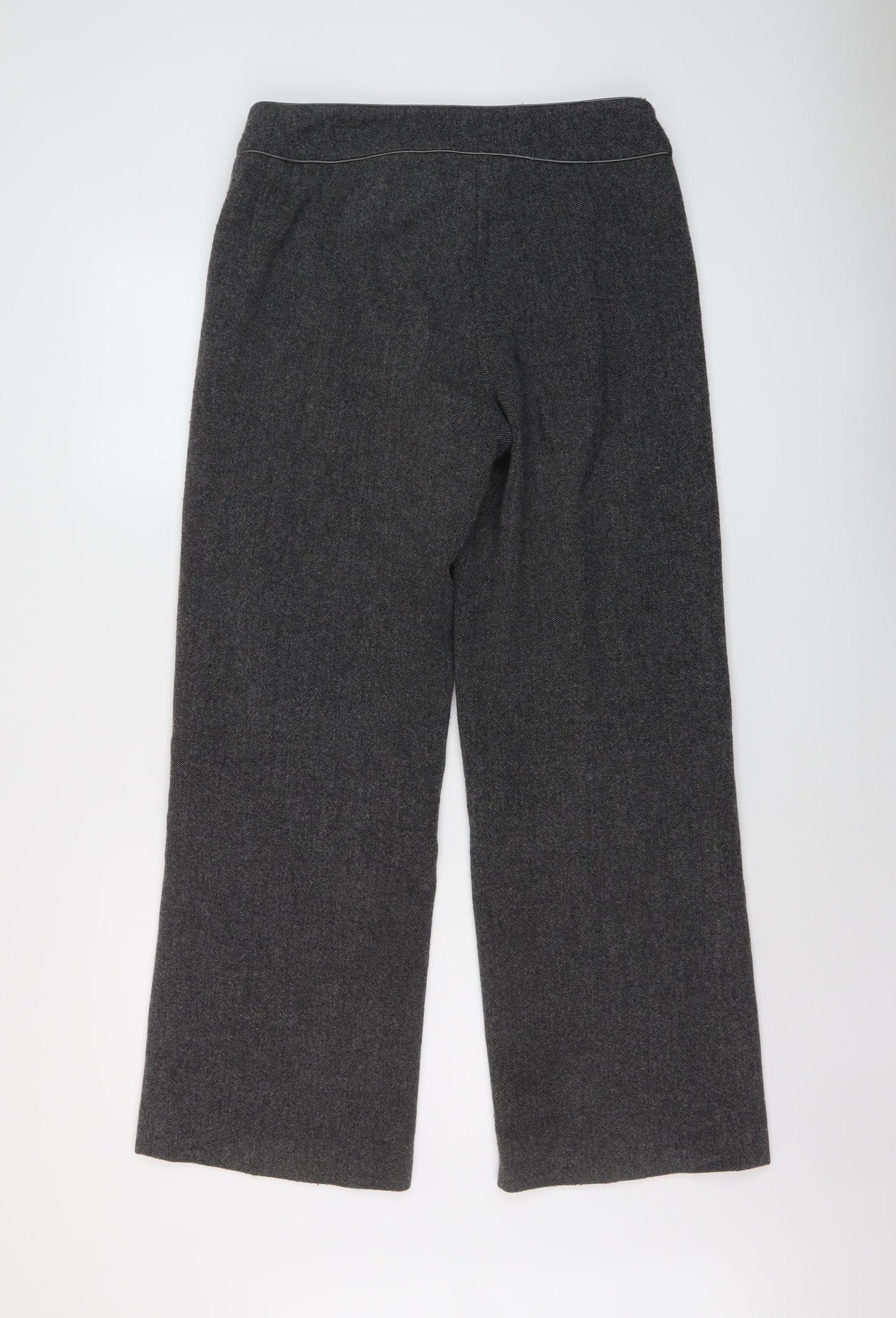 Hobbs Womens Grey Wool Trousers Size 10 L29 in Regular Zip