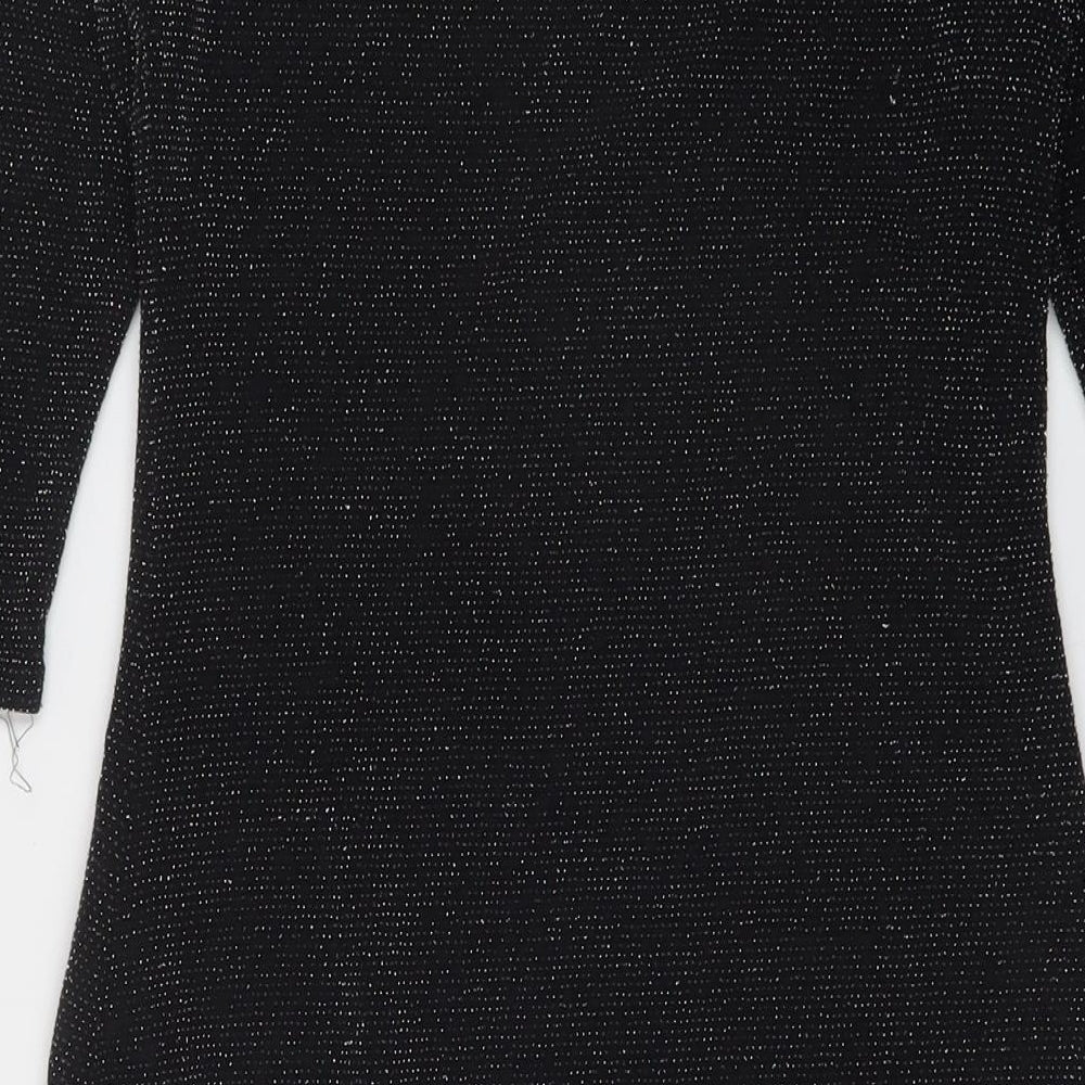 New Look Womens Black Polyester Bodycon Size 12 Round Neck Pullover