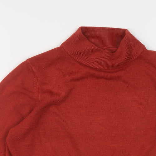 Marks and Spencer Womens Red Mock Neck Acrylic Pullover Jumper Size 12