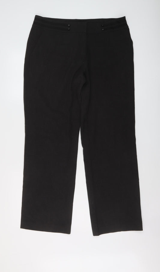 Brown Sugar Womens Grey Polyester Trousers Size 14 L31 in Regular Button