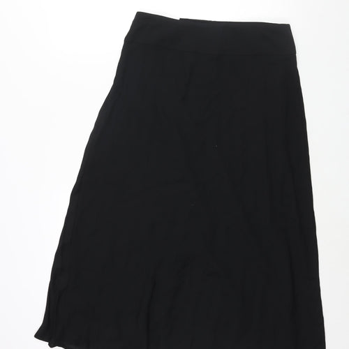 Marks and Womens Black Polyester Wrap Skirt Size 12 Buckle - Pleated