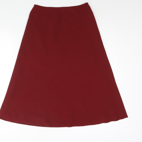 Marks and Spencer Womens Red Polyester A-Line Skirt Size 8