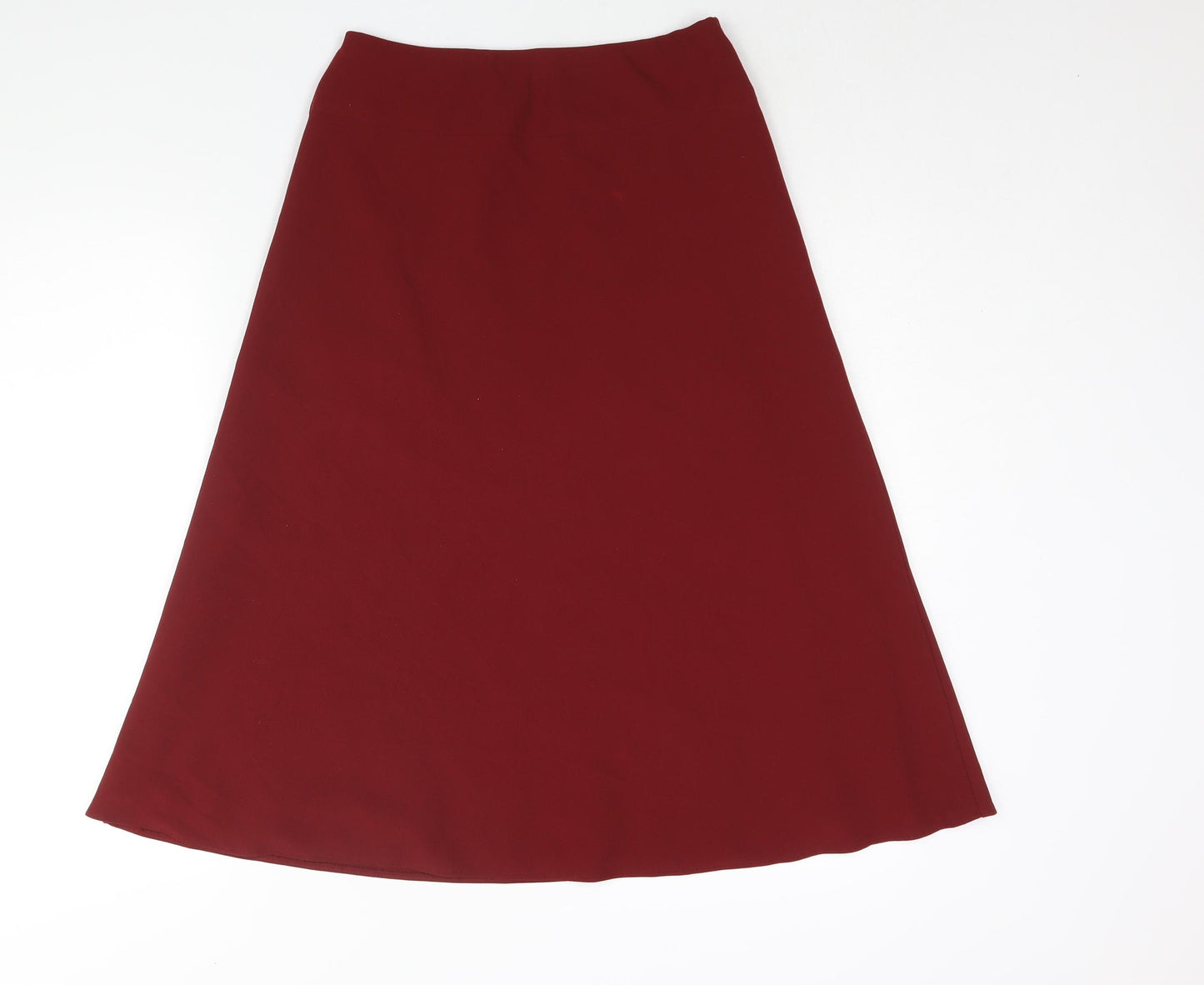 Marks and Spencer Womens Red Polyester A-Line Skirt Size 8