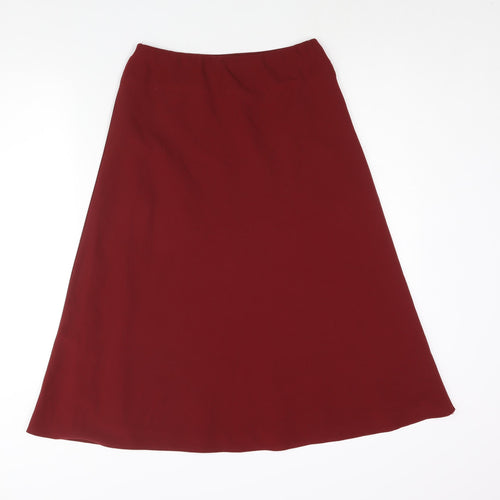 Marks and Spencer Womens Red Polyester A-Line Skirt Size 8