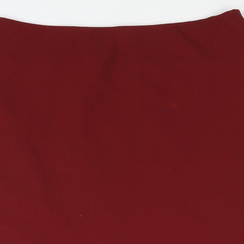 Marks and Spencer Womens Red Polyester A-Line Skirt Size 8