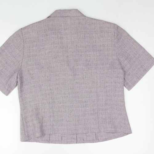 Roman Womens Purple Polyester Basic Blouse Size 18 Collared