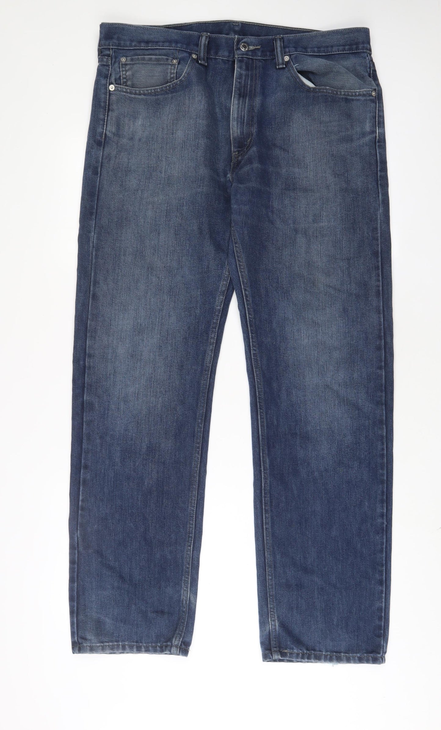 Levi's Mens Blue Cotton Straight Jeans Size 36 in L32 in Regular Zip