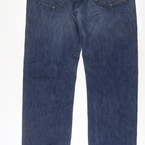 Levi's Mens Blue Cotton Straight Jeans Size 36 in L32 in Regular Zip