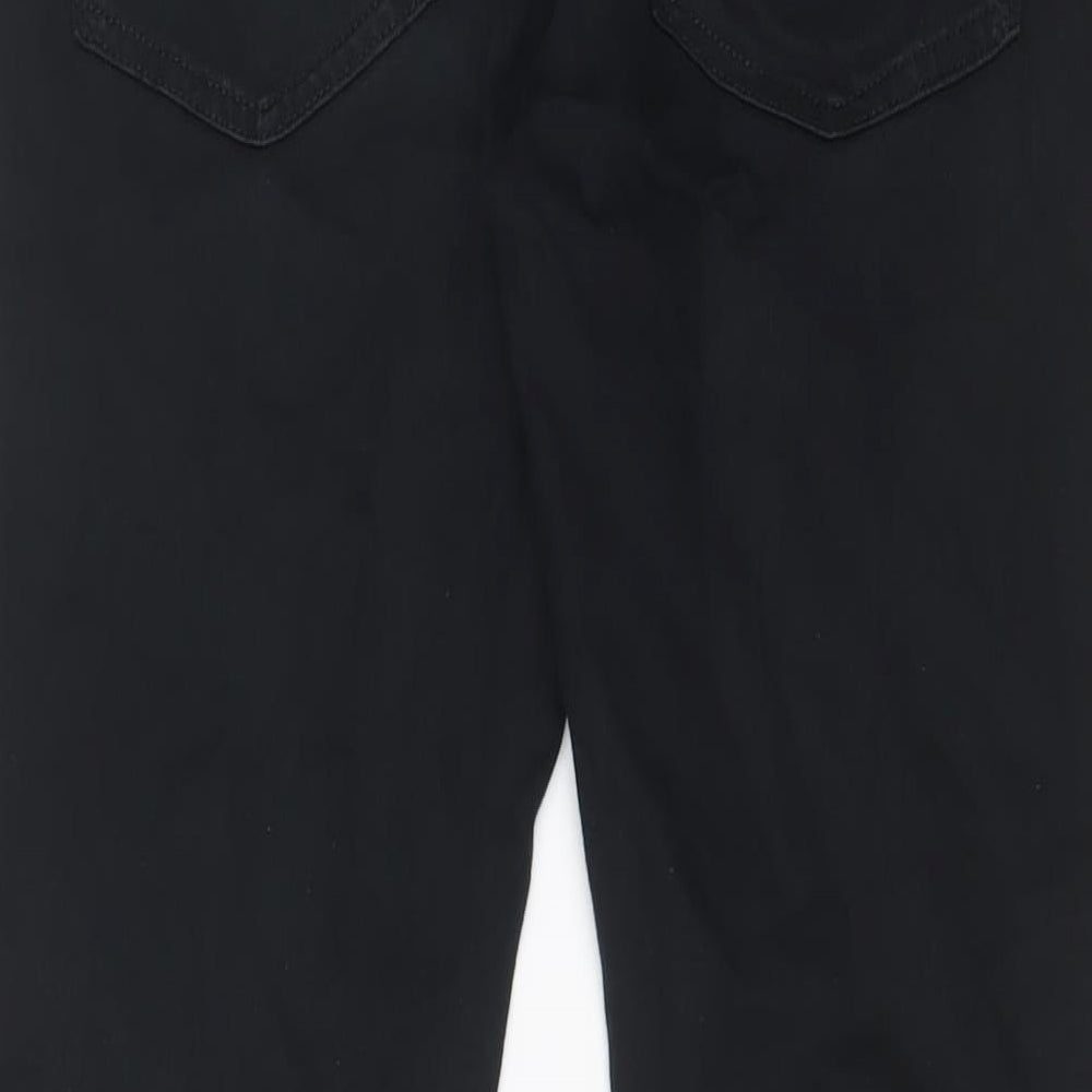 Marks and Spencer Mens Black Cotton Straight Jeans Size 30 in L29 in Slim Zip - Short Leg