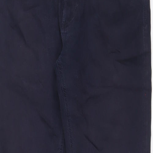 Marks and Spencer Mens Blue Cotton Straight Jeans Size 30 in L29 in Regular Zip - short