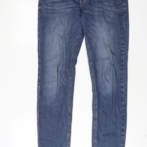 Denim & Co. Mens Blue Cotton Straight Jeans Size 30 in L32 in Slim Zip