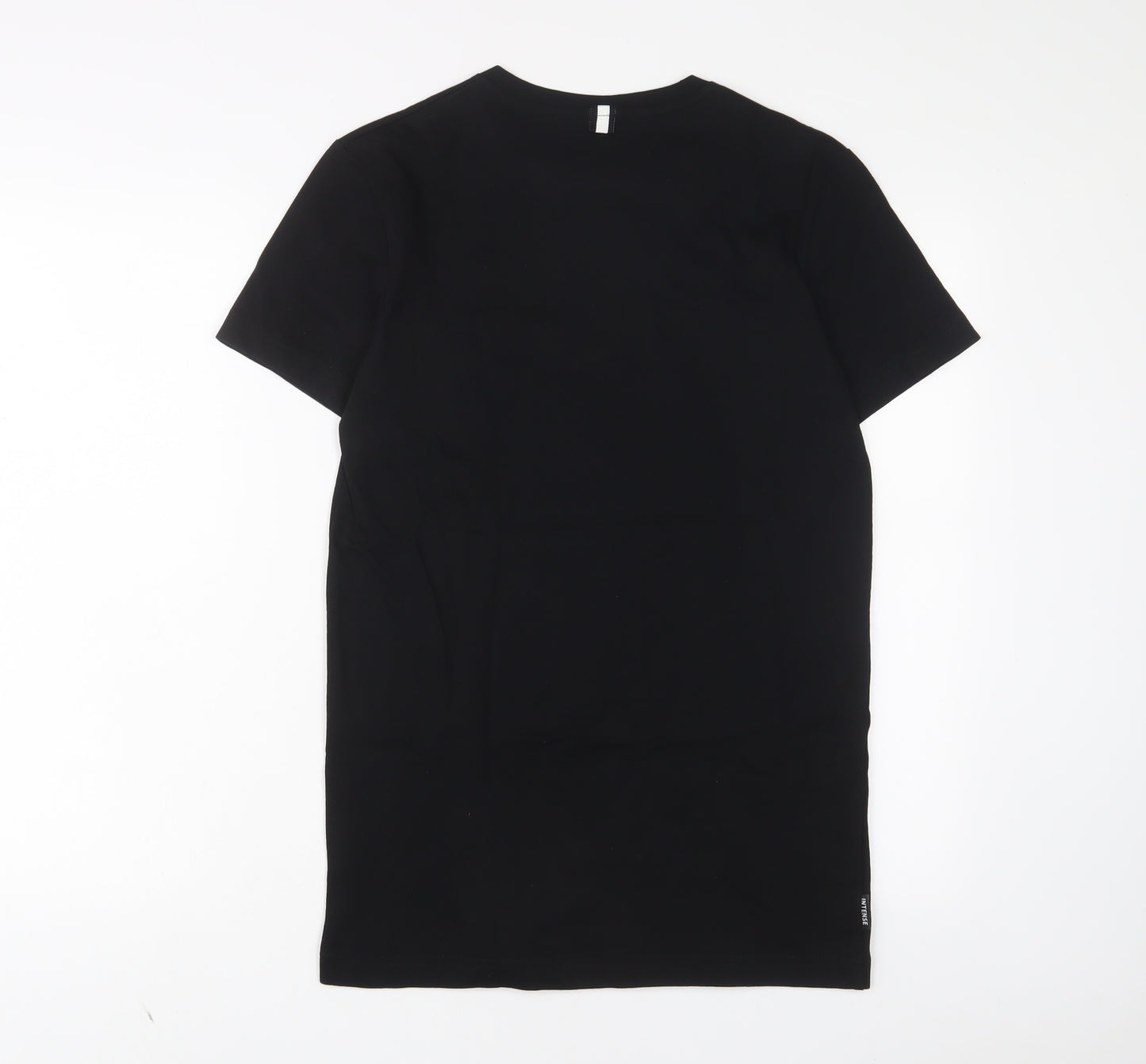 Intense Mens Black Cotton T-Shirt Size S Crew Neck