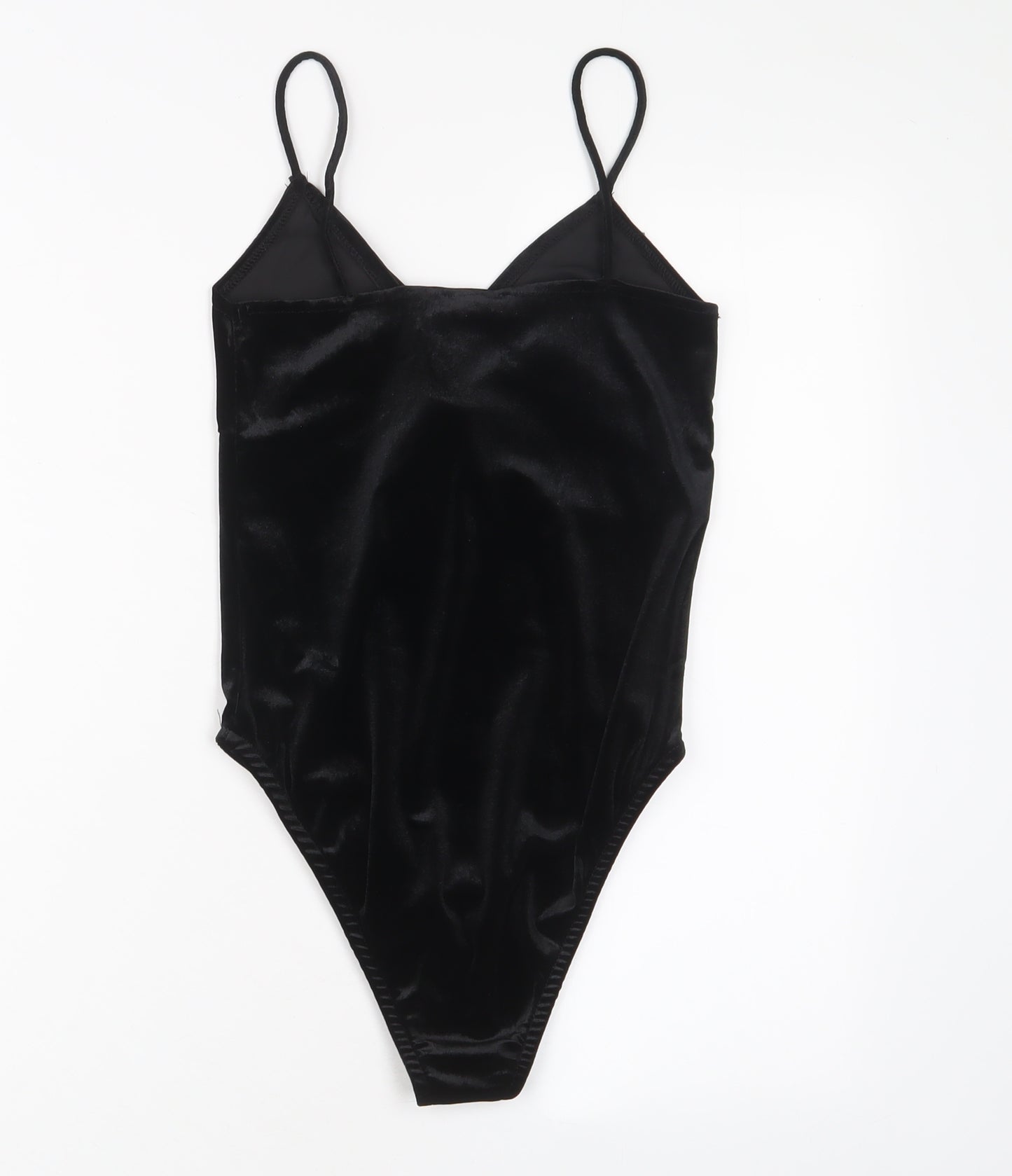 Topshop Womens Black Polyester Bodysuit One-Piece Size 8 Snap