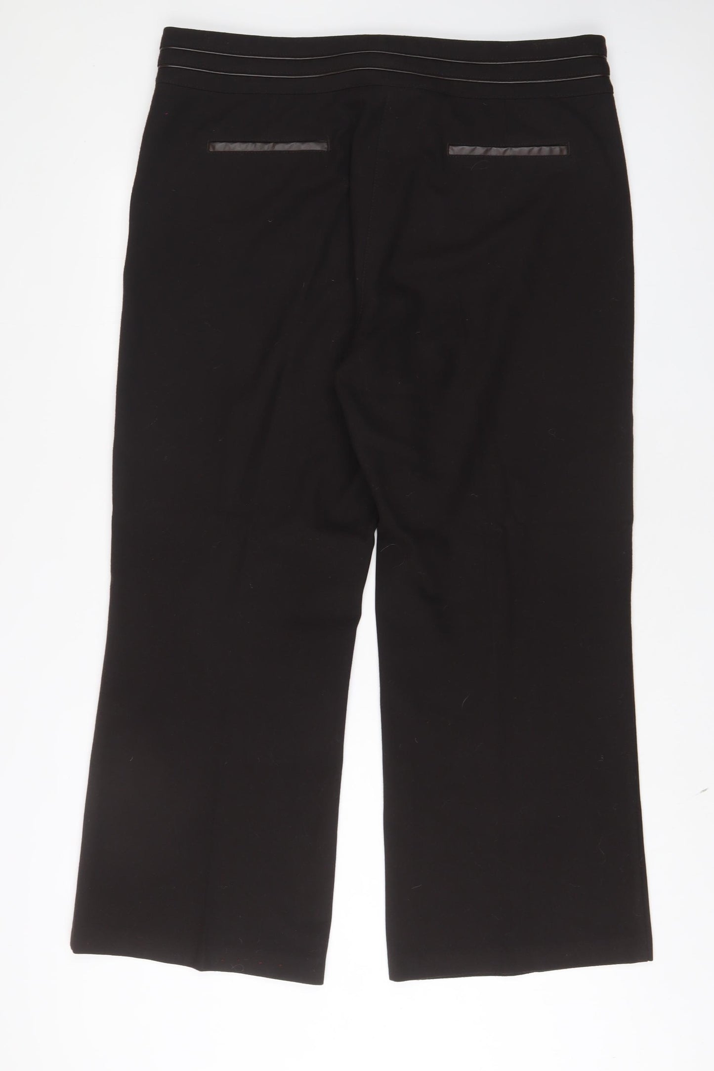 Per Una Womens Brown Polyester Trousers Size 18 L29 in Regular Hook & Eye - Pockets