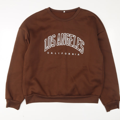 Los Angeles Womens Brown Polyester Pullover Sweatshirt Size XL Pullover