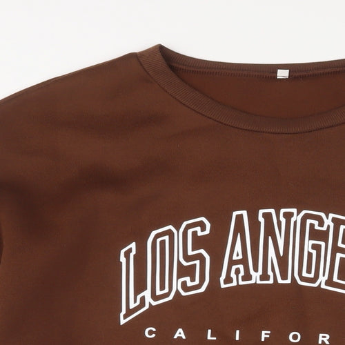 Los Angeles Womens Brown Polyester Pullover Sweatshirt Size XL Pullover